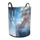thumbnail image 2 of Frozen Princesa Elsa Cesta de lavandería de gran capacidad redonda con asa, bolsa para ropa sucia plegable, almacenamiento para dormitorio, baño y lavadero 44x35 cm, 2 of 6
