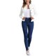 thumbnail image 2 of INSPIRE CHIC Chaquetas de Mezclilla para Mujer Cuello Alto Mangas Largas Chaquetas Cortas de Jean Blanco 2XL, 2 of 6