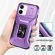 thumbnail image 3 of Funda Armada para iPhone 17 con Tapa Deslizante y Soporte Magnético Giratorio Morado, 3 of 5