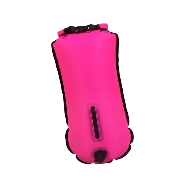 Boya De Natación Con Flotador Y Bolsa Impermeable De 28 L Para Entrenamiento De Surfistas Y Deportes Acuáticos, Color Rosa Y Rojo