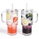 thumbnail image 1 of Vaso de vidrio Oroklis de 530 mL con asa y tapa, pack de 2 para café helado, 1 of 5