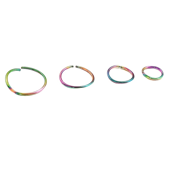 Set 4 Piercing Septum Rainbow Multicolor Aros Nostril