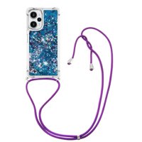 Funda Foxdock Para Xiaomi Poco F5 5G Con Cuerda Ajustable, Brillo Líquido, Protección Antigolpes Y Lente – Ideal Para Regalo