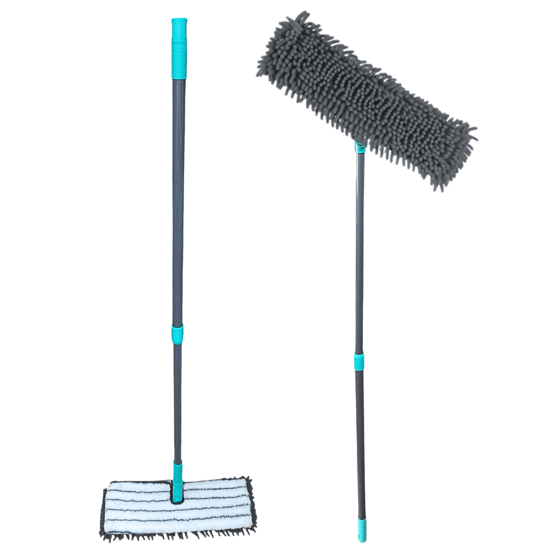 Genérico - Trapero De Microfibra Y Pulidor Con Mango Extencible 2 En 1