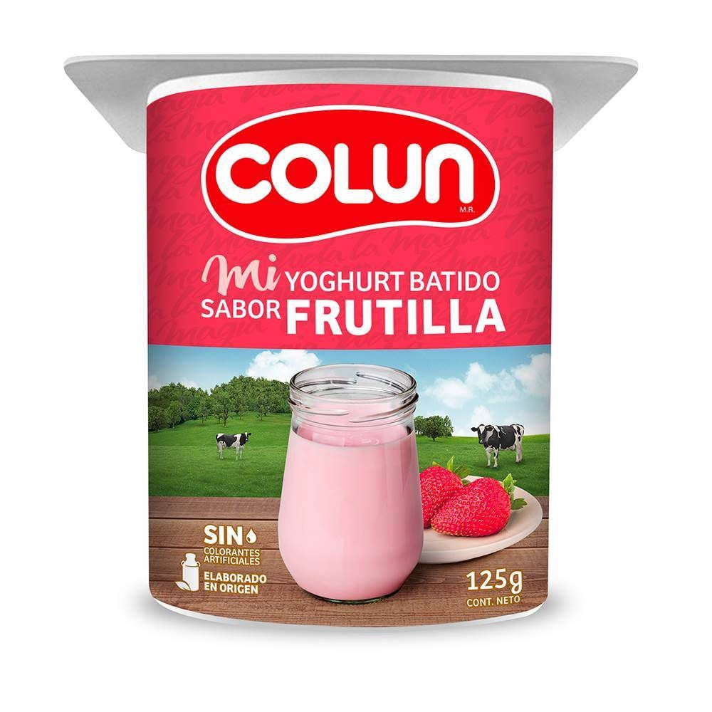 Yoghurt Batido Sabor Frutilla 125 g Colun