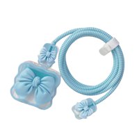 Bothyi - Cargadores Cable Funda Protectora 4In1 3D Funda Protectora Para Teléfono Celular Nudo De Lazo Azul