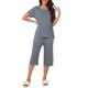 thumbnail image 2 of INSPIRE CHIC Conjunto de Pijama de Manga Corta para Mujer Pantalones Capri de Modal S Gris, 2 of 6