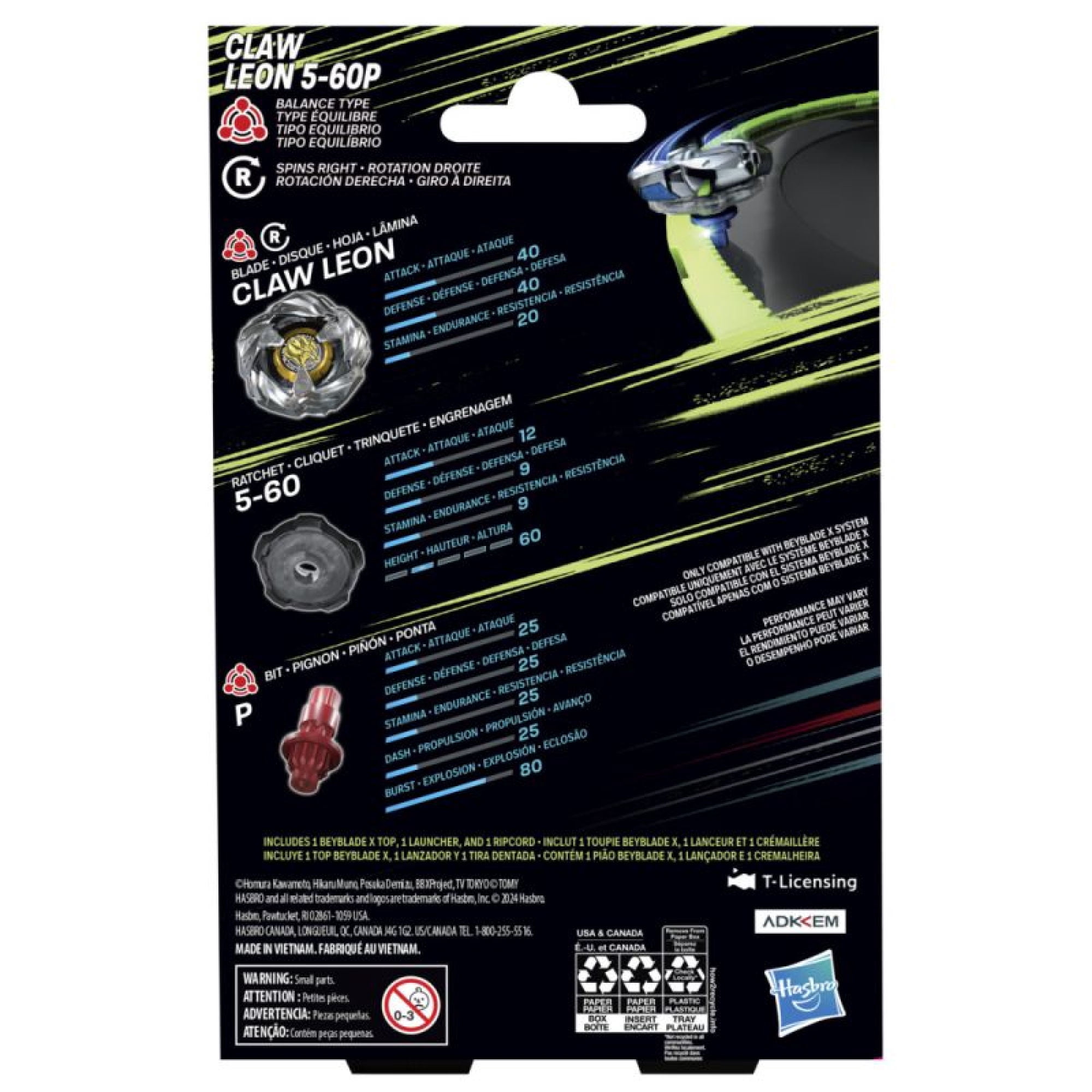 Trompo Beyblade X Kit Inicial Claw Leon 5-60P | Lider