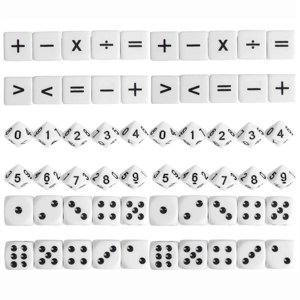 Magideal - 30 Unids Dados Matemáticos Suministros De Aprendizaje Suministros Adición Resta División De Multiplicación Acrílico Matemáticas Juguetes Para Juegos