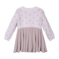 Pillin - Vestido Bebé Niña Manga Larga Tejido Con Faldón Crudo