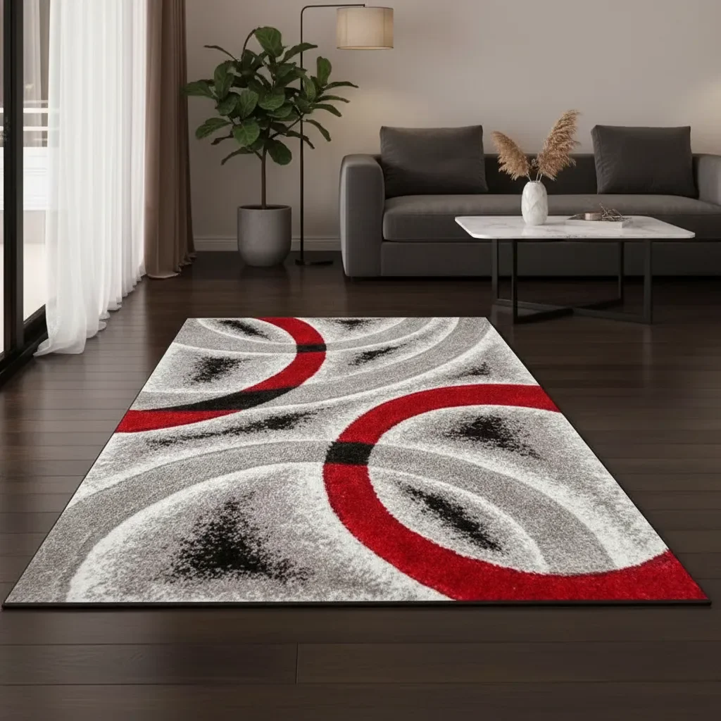 Casadeliacl - Alfombra Pasillera 3d Decorativa W.m G Moderna 1.8 M 60 Cm Lineas Rojo