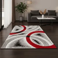 Casadeliacl - Alfombra Pasillera 3D Decorativa W.M G Moderna 1.8 M 60 Cm Lineas Rojo
