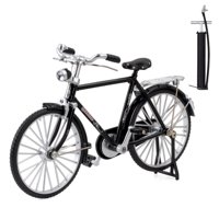 Magideal - 1 Pieza 1:10 Bicicleta Modelo Dedo Bicicleta Aleación Decoración Retro Miniatura Bicicleta En Juguete Bicicleta Modelo Decoración Para Oficin Negro Con Bomba