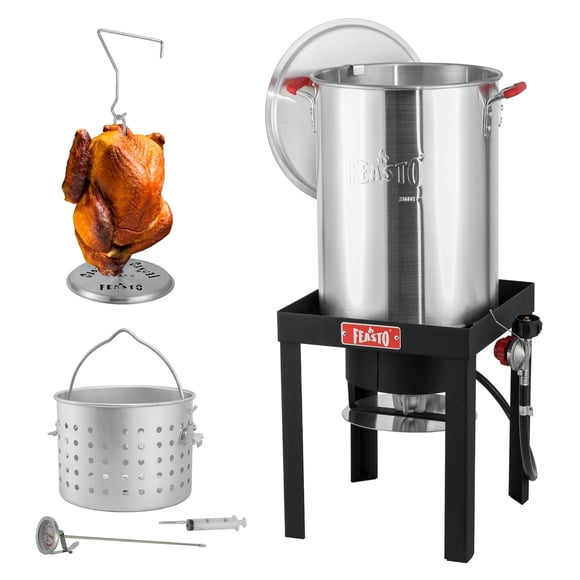 Freidora de Pavo Feasto de 30 QT con Olla de Aluminio y Quemador