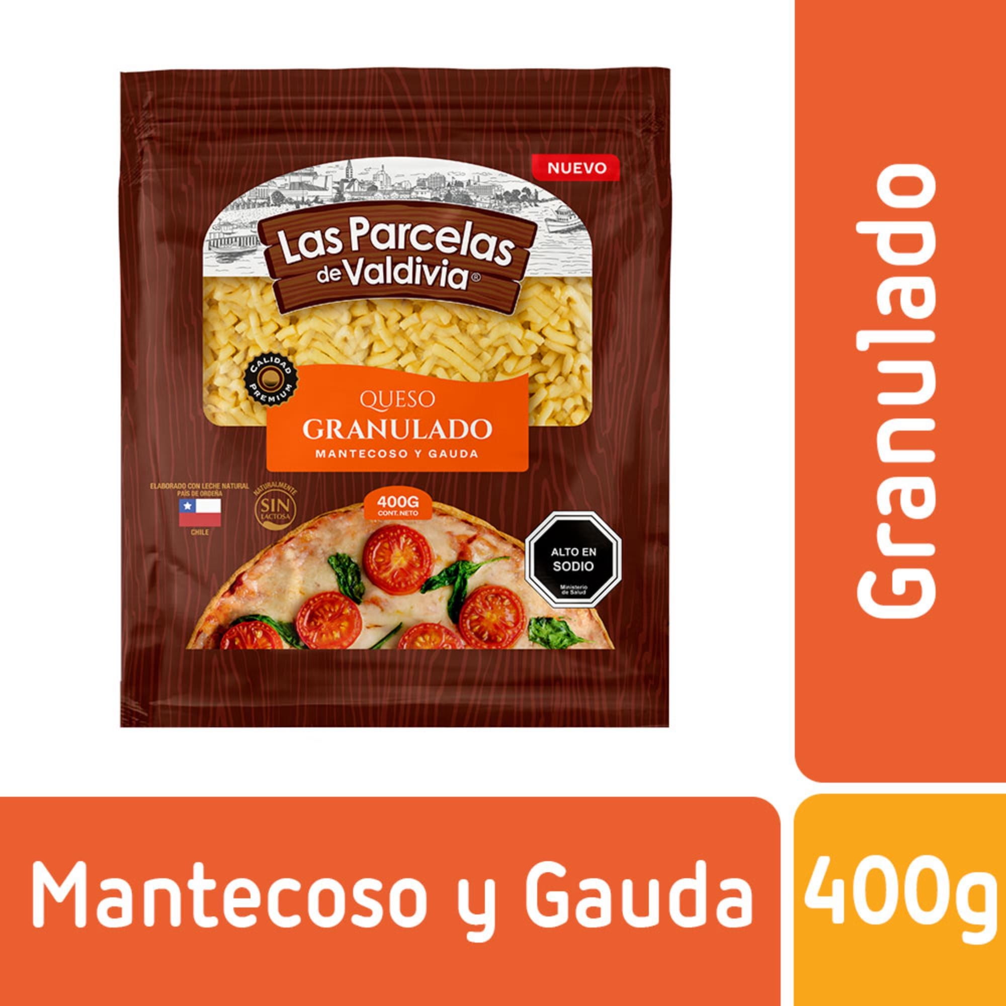 Queso Granulado Mantecoso Gauda 400 g Las Parcelas de Valdivia