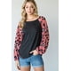thumbnail image 1 of Top Con Escote Redondo Y Estampado Animal En Color Block, 1 of 5
