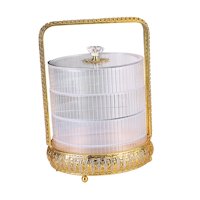 Bothyi - Bandeja Para Servir Galletas Con Tapa Soporte De Exhibición Para Servir Aperitivos Para Cupcakes Blanco 4 Capas