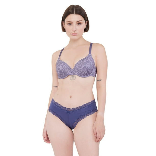 Pantaleta Mujer Lace Microfibra Azul Corona