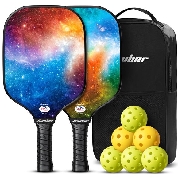 Palas de Pickleball Hicober aprobadas por USAPA – Set de 2 palas y 6 pelotas