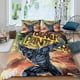 thumbnail image 2 of Pantera Negra Conjunto de sábanas temático, trío de piezas, cómodo y amigable con la piel, diseño único, regalo de decoración para el hogar para familiares, amigos y fans,173cm *218cm, 2 of 6