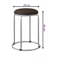 Genérico - Piso Taburete Circular Con Asiento Acolchado Y Estructura Cromada