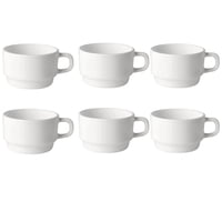 Set 6 Taza Te 220Ml Performa Porcelana Blanca Bormioli Rocco