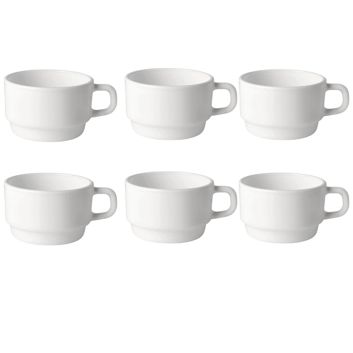 Set 6 Taza Te 220ml Performa Porcelana Blanca Bormioli Rocco