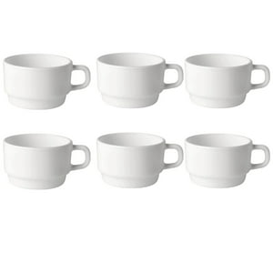 Set 6 Taza Te 220Ml Performa Porcelana Blanca Bormioli Rocco