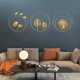 thumbnail image 5 of Decoración de pared de metal dorado, 3 piezas, hojas de pared colgantes, decoración con marco, hojas doradas, esculturas de pared de hierro, hojas de palma de ginkgo, hojas de monstera, decoración de, 5 of 7