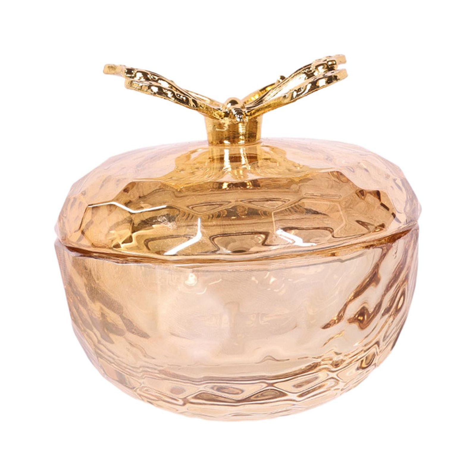 Ioensy - Plato Dappen De Vidrio Con Tapa, Herramienta Para El Cuidado De La Manicura, Minitazón Para Estilismo De Uñas, Dorado