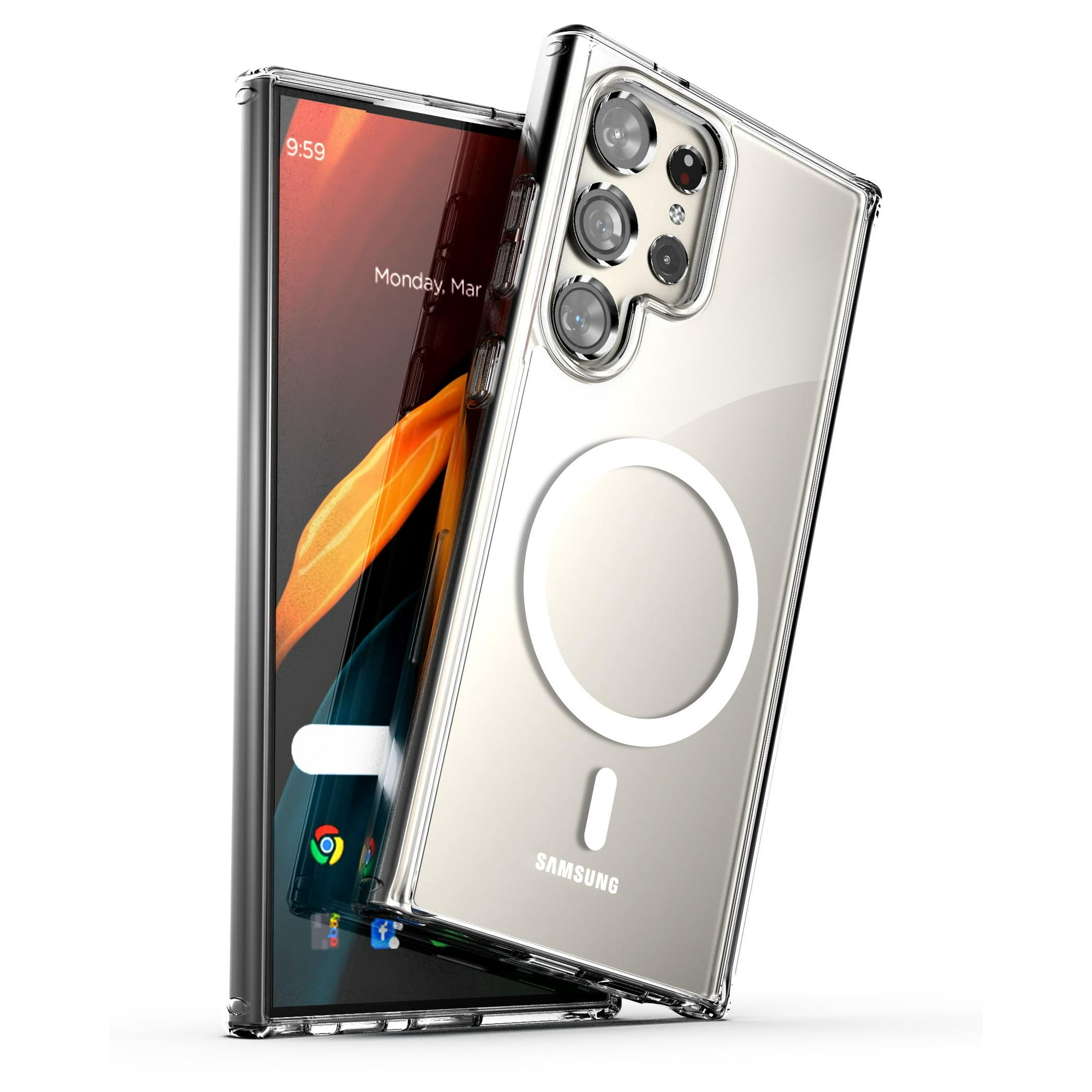 Encased - Funda Con Funda Mag Para Samsung Galaxy S24 Ultra (2024), Transparente