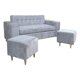 thumbnail image 2 of Sofa Dos Cuerpos Mas Pouf En Felpa Gris Claro, 2 of 3