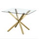 thumbnail image 1 of Mesa De Comedor Cuadrada 100x100 Madrid Con Patas Doradas, 1 of 3