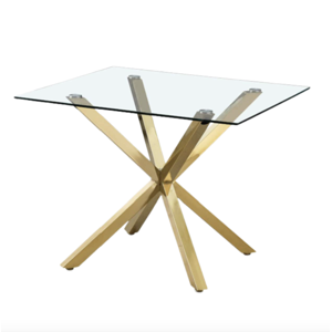 Habita2 Chile - Mesa De Comedor Cuadrada 100X100 Madrid Con Patas Doradas