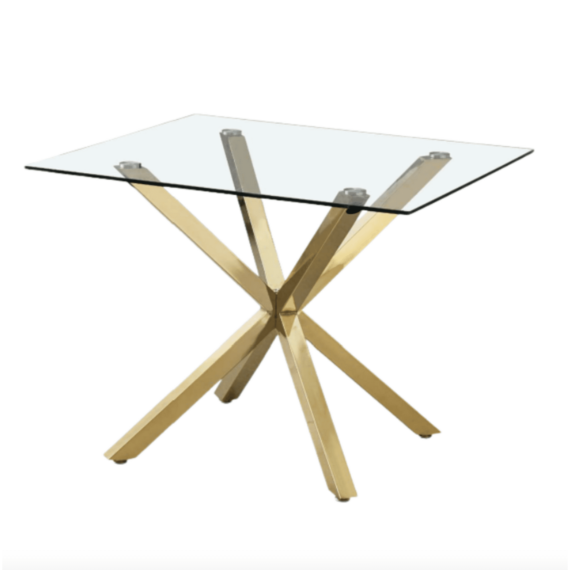 Habita2 Chile - Mesa De Comedor Cuadrada 100x100 Madrid Con Patas Doradas