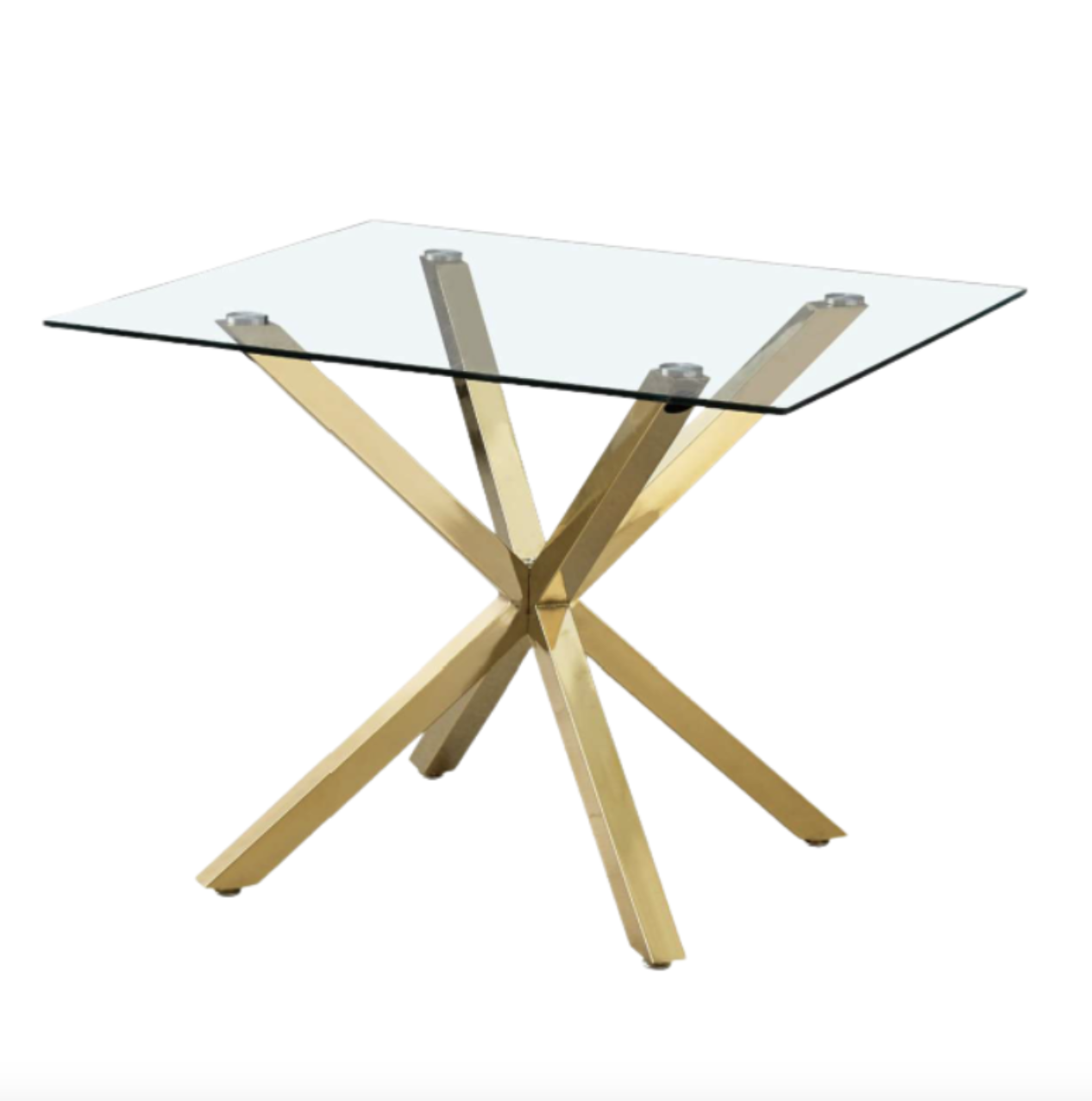 Habita2 Chile - Mesa De Comedor Cuadrada 100X100 Madrid Con Patas Doradas