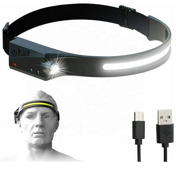 Linterna Cabeza Led Con Franja Cob, 350 Lum, Luz 270 Grados