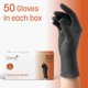 thumbnail image 4 of Guantes de examen Caring negro, talla grande, 50 unidades, 4 of 6