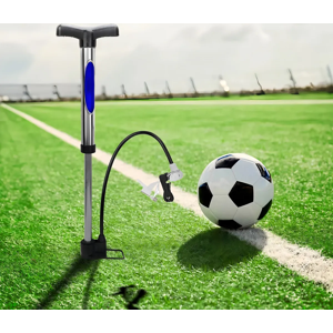 Genérico - Bombín De Pie Multiuso Bombín Inflador De Bicicleta Pelota Bomba Manuales Aluminio Mango Ergonomico Manometro Infladores Portatiles Bicicletas Globos 3 Boquillas Negro Hauki