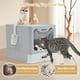 thumbnail image 3 of Caja de arena para gatos AiQinu plegable de acero inoxidable con tapa XL, 3 of 3
