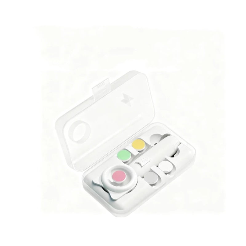 Xusx111 - Filla De Uñas De Bebé Suave Con Diseño Silencioso Y Luz De 360 ° - Seguro For5 En 1 Cute Nail Clipper Kit Para Recién Nacido, Blanco