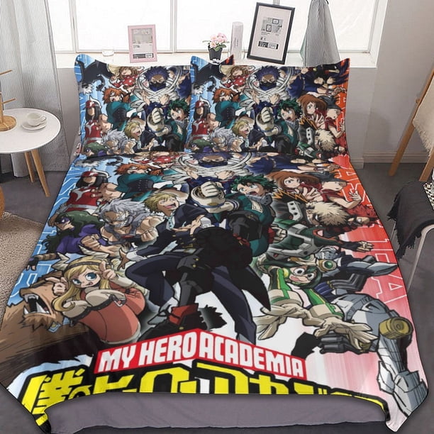 My Hero Academia Duvet Cover Set 3-Piece Bedding Set Soft Warm And Comfortable Soft Bed Set for Bedroom All Season