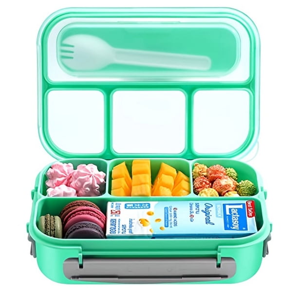 1pc 4-Compartment Bento Lunch Box - Microwave, Dishwasher, and Freezer Safe - Perfect for Back to School and On-the-Go Meals