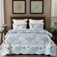 thumbnail image 2 of Juego de ropa de cama VIVILINEN, edredón azul con estampado floral, tamaño queen, 2 of 8