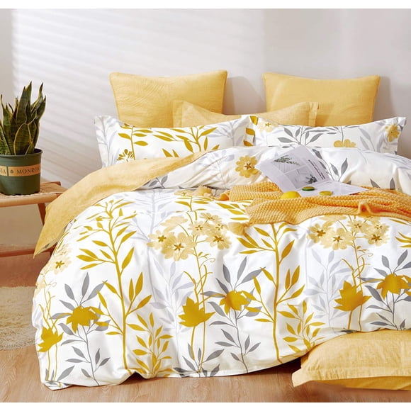 Funda nórdica SLEEPBELLA King Size 600 hilos de algodón gris/amarillo