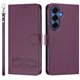 thumbnail image 2 of Funda de Cuero Tipo Billetera para Samsung Galaxy S26 Plus 5G 6.7", con Tarjetero, Pulsera, Soporte a Prueba de Golpes con Relieve de Patrón Feliz, Funda para Teléfono, Morado, para Galaxy S26 Plus, 2 of 8