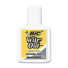 Líquido corrector BIC Wite-Out de secado rápido, botella de 20 ml, color blanco