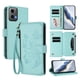 thumbnail image 1 of Funda Cartera Mariposa para [Motorola Moto G35 5G] con Soporte y Cremallera Verde menta, 1 of 6
