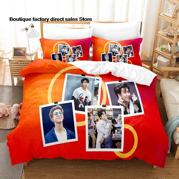 Nam-joon Kim Album Bedding Set Single Twin Full Queen King Size Bed Set Aldult Kid Bedroom Duvetcover Sets bed sheet set -Bed Sheets