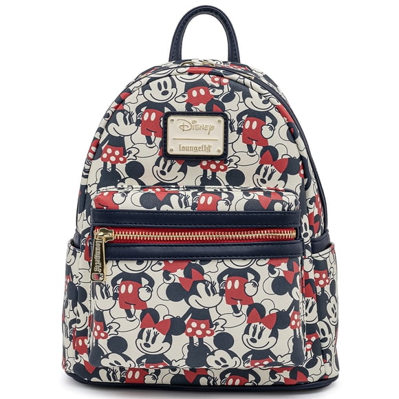 Mochila Loungefly 23x25x11 cm Mickey y Minnie AOP